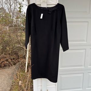 NWT Talbots Take You Anywhere! Sophisticated Black Bow On Neck Dress